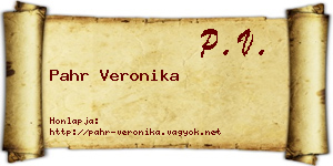 Pahr Veronika névjegykártya